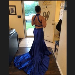 Royal blue mermaid prom dress